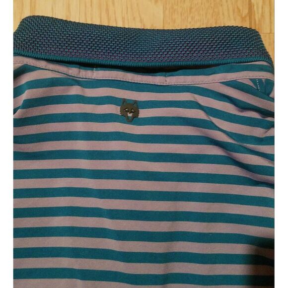 Greyson  1/4 Button‎ Mens XL Striped Golf Polo Shirt  Wolf Harrison Lake CC - Picture 7 of 7